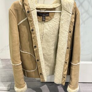 Atmosphere Beige Faux Shearling Coat
